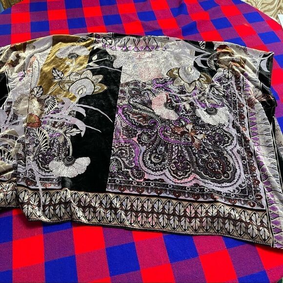 Chico’s Women’s Retro Boho Chic Velvet Cape Cardigan One Size - Picture 9 of 10